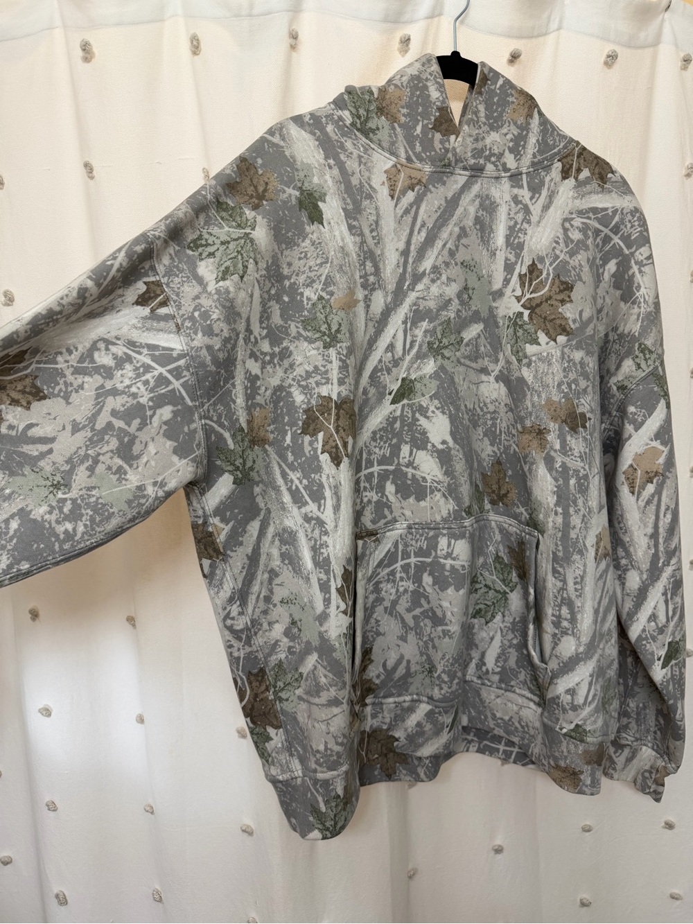 Abercrombie & Fitch Gray, Olive & Tan Camo Hooded Sweatshirt - Picture 2 of 6
